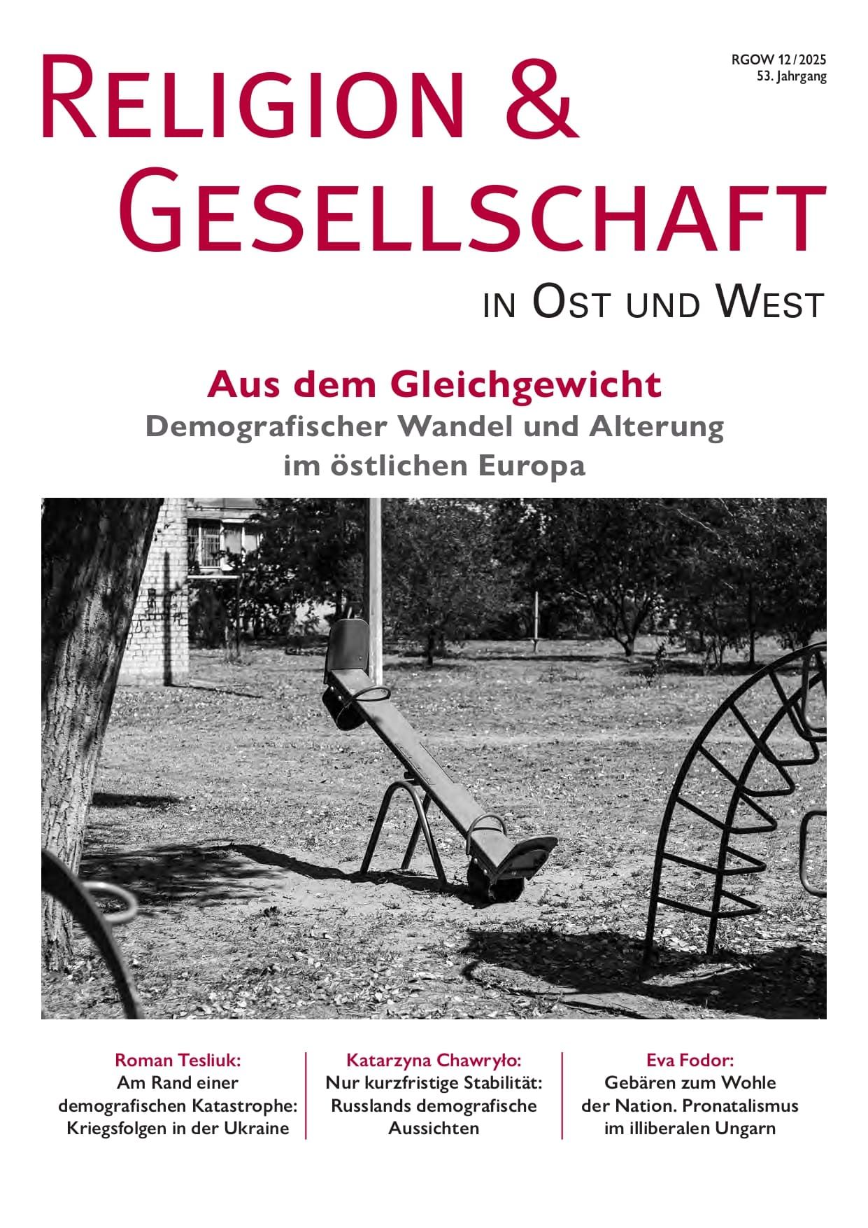 Coverbild: RGOW 12/2025: Aus dem Gleichgewicht. Demografischer Wandel und Alterung im östlichen Europa