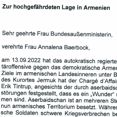 Hintergrund  brief baerbock armenien