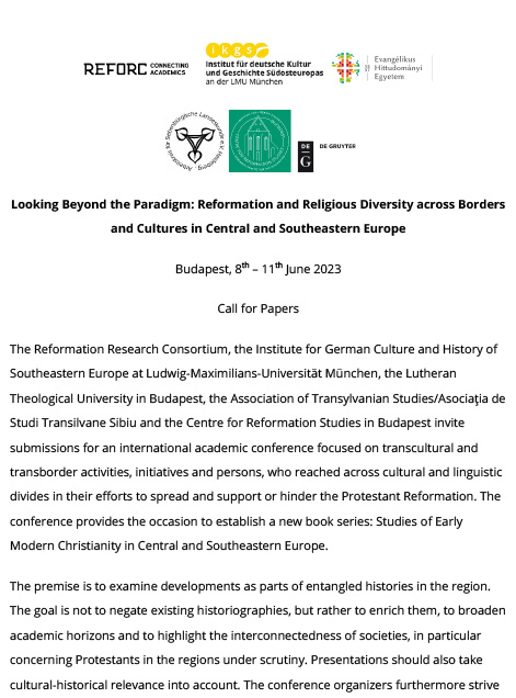 Call for Papers Conference looking behind the paradigm 2023