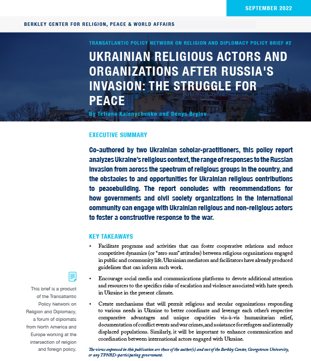 cover ukrainian religioous actors after russian invasion